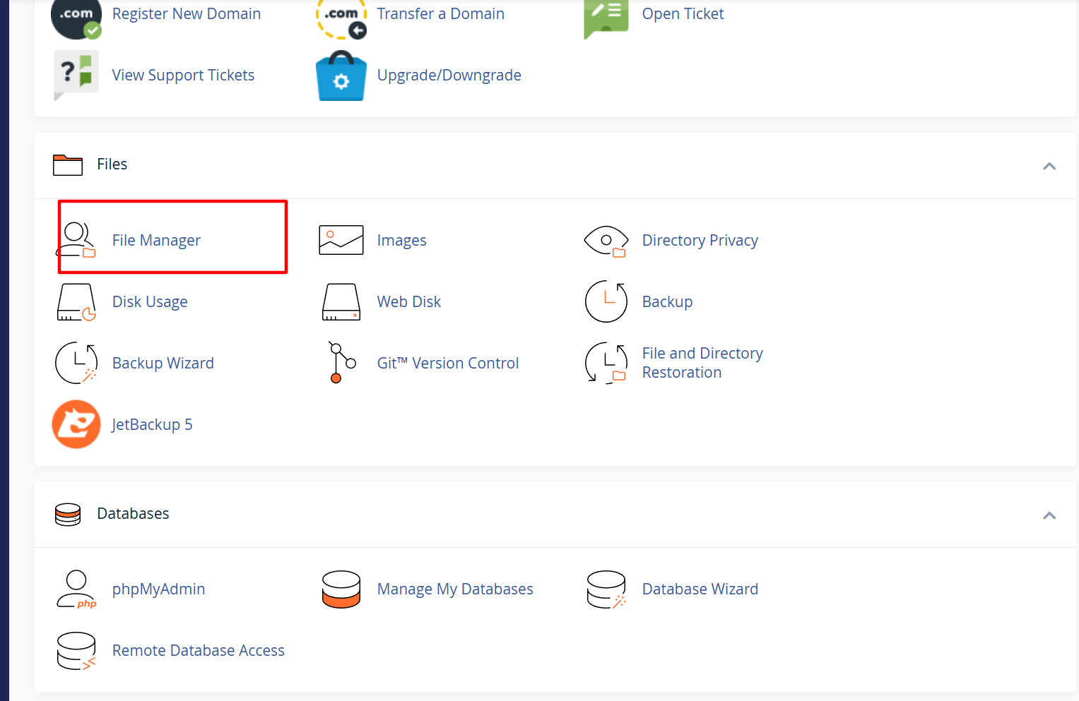 cPanel File Manager